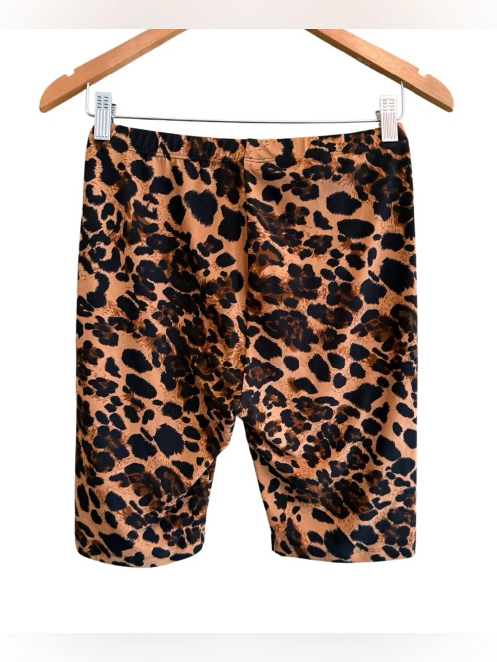 ZENANA Leopard-Print Bike Shorts in Brown and Black